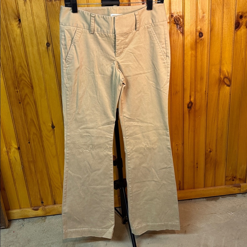 Express stretch khaki pants. Flare leg. Size 4. Very soft.